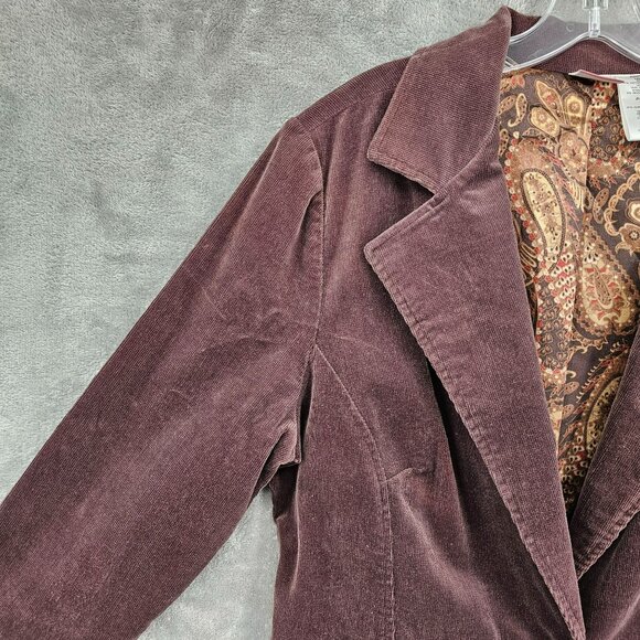 No Boundaries Vintage Corduroy Blazer 1X 17 Juniors Brown Bark Stretchy 1 Button - Picture 3 of 13